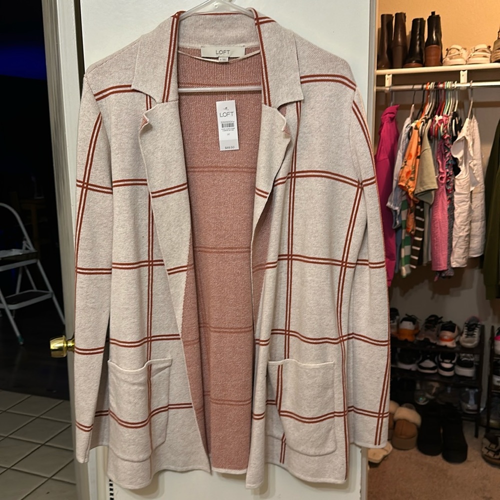 Windowpane Relaxed Sweater Blazer!